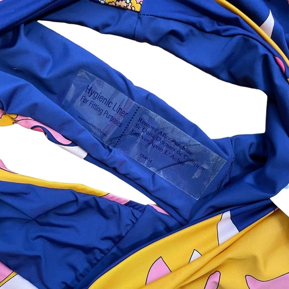 Trina Turk | Breeze Asymmetrical Bandeau High Waist Bikini 2 Piece Size 14 - Picture 6 of 10